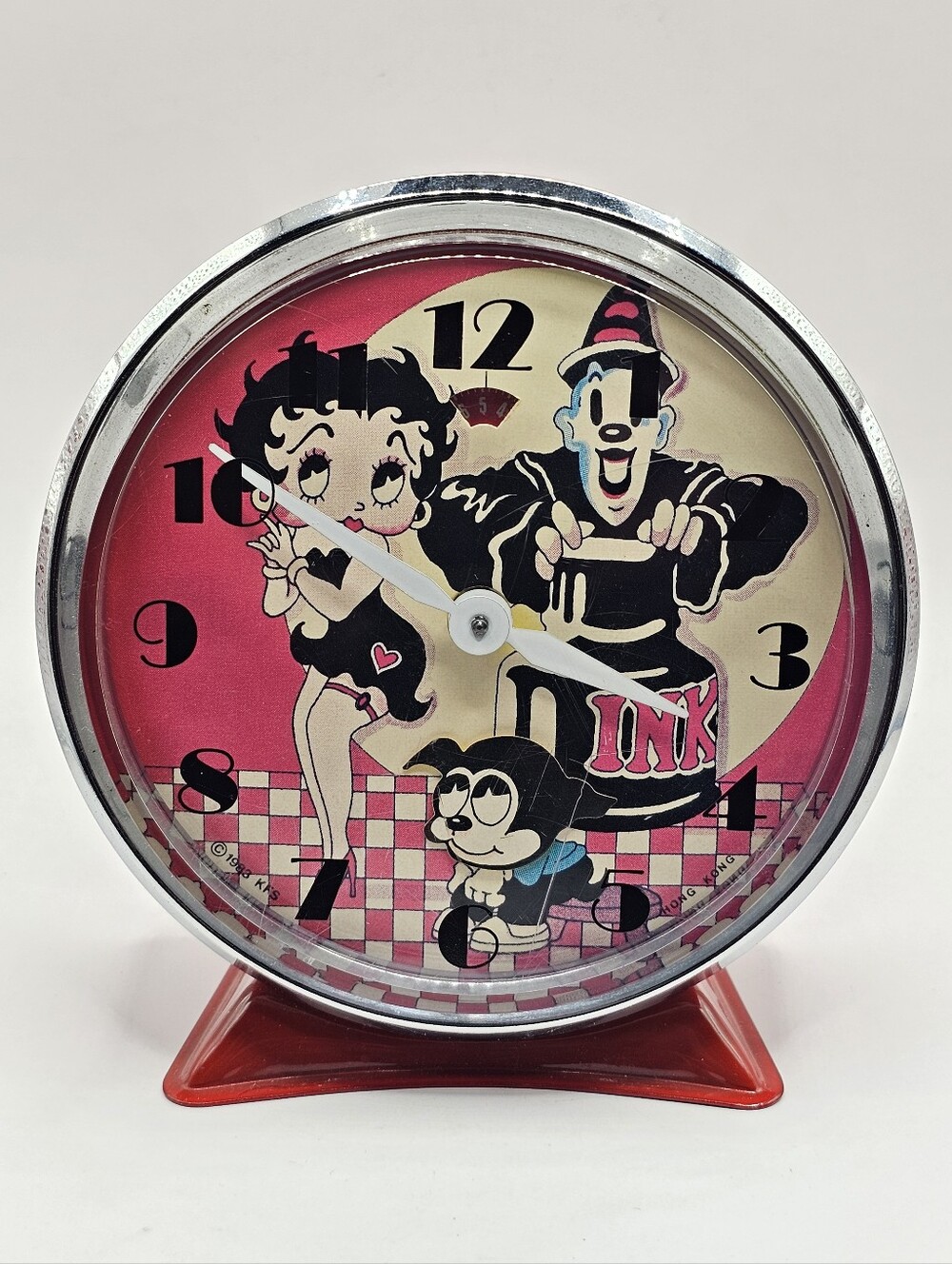 1980's King Feature Syndicate Betty Boop Animated Alarm Clock Working
